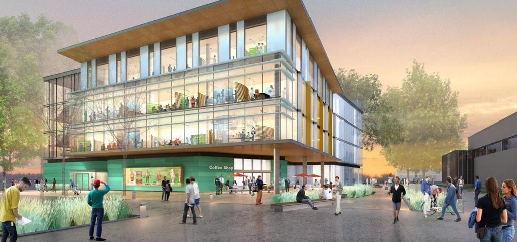 Architectural 3D render of the Health Sciences Centre