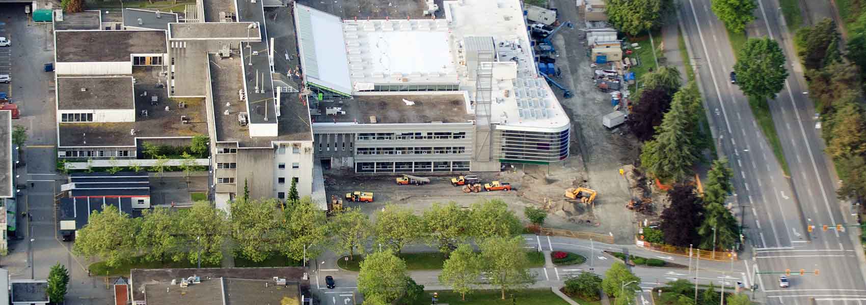 Aerial view of the Gateway building (SW-01) under construction.