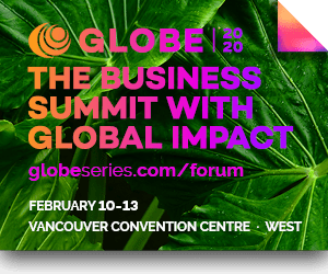 Globe 2020 The Business Summit with Global Impact Banner Ad.