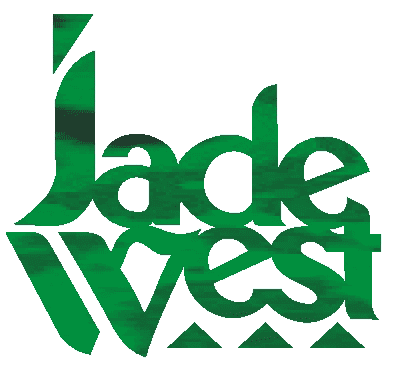 Jade West logo, which is the name of the company in ornate green letters with a jade-like texture