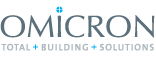 Omicron logo, which contains the text