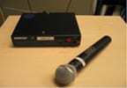 Wireless hand held microphone & receiver.