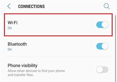 Web snippet of wifi connections on.