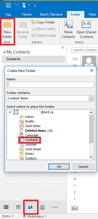 Web snippets of sharing groups in Outlook