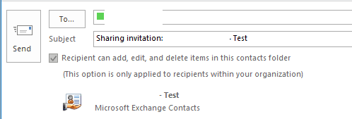 Web snippets of sharing groups in Outlook