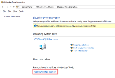 BitLocker To Go training web snippet