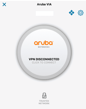Screen shot of mac aruba vpn disconnected button.