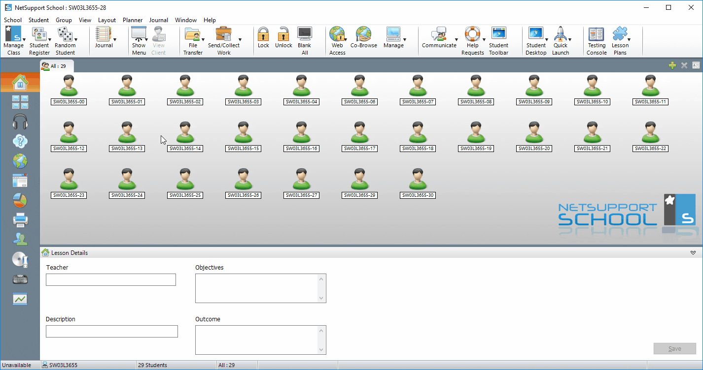 demo screen shot for NetSupport