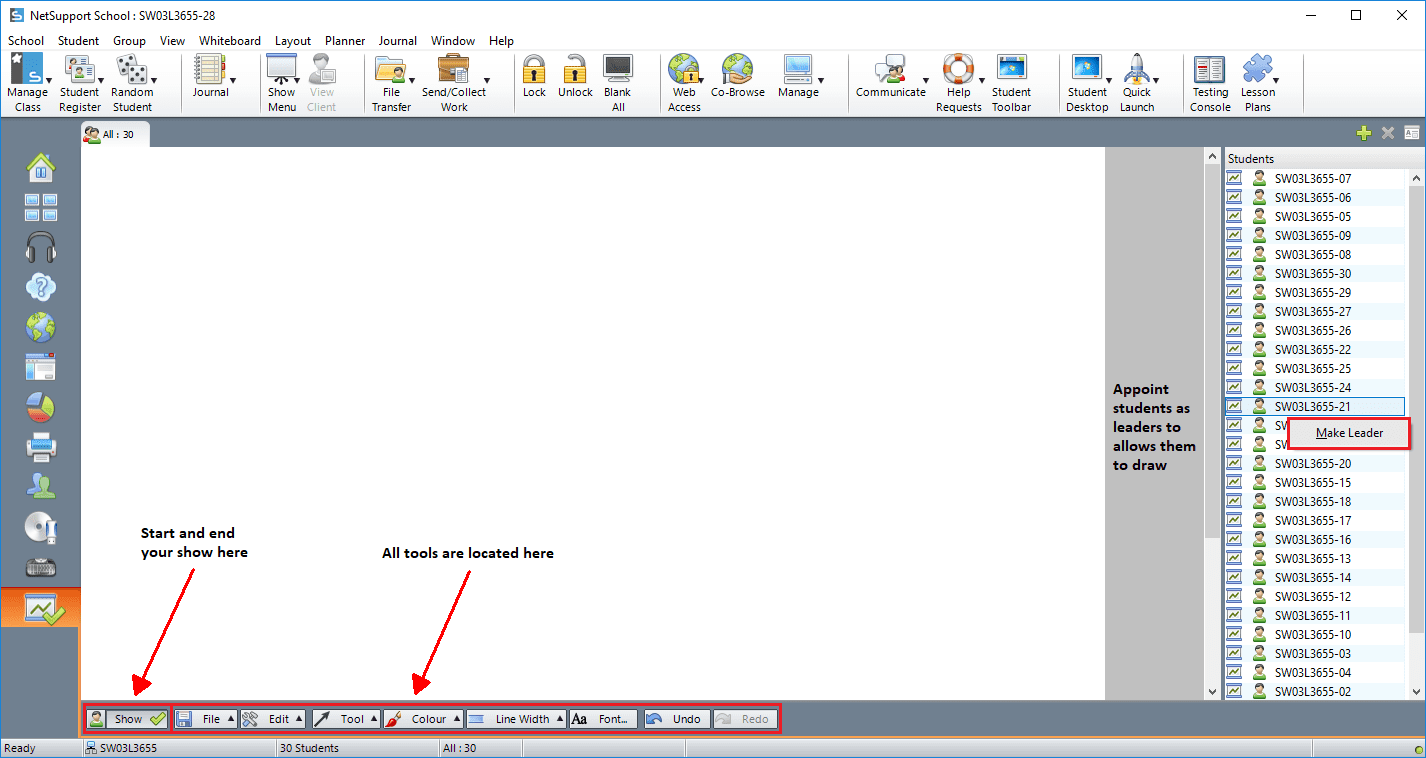 demo screen shot for NetSupport