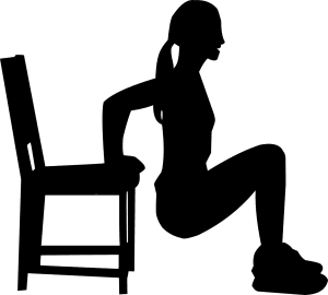 silhouette of woman stretching on a chair