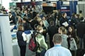 Photo of a people attending a career fair.