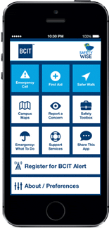 cell phone outline with safetywise app pic.