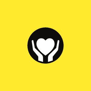 wellness tips icon, image of hands holding a heart