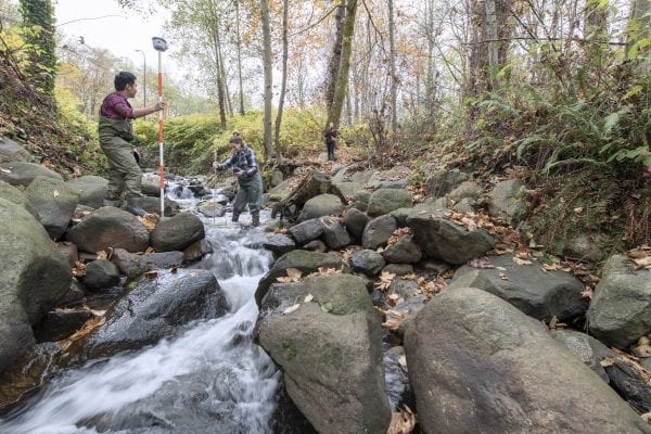 two people by a creek