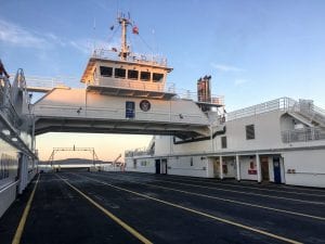Ferry with empty car deck