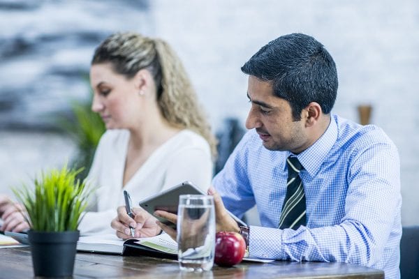 Working in an office