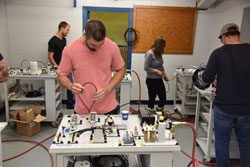 Steamfitter Level 2 apprentices running simulations on our recently acquired FESTO pneumatic simulators.