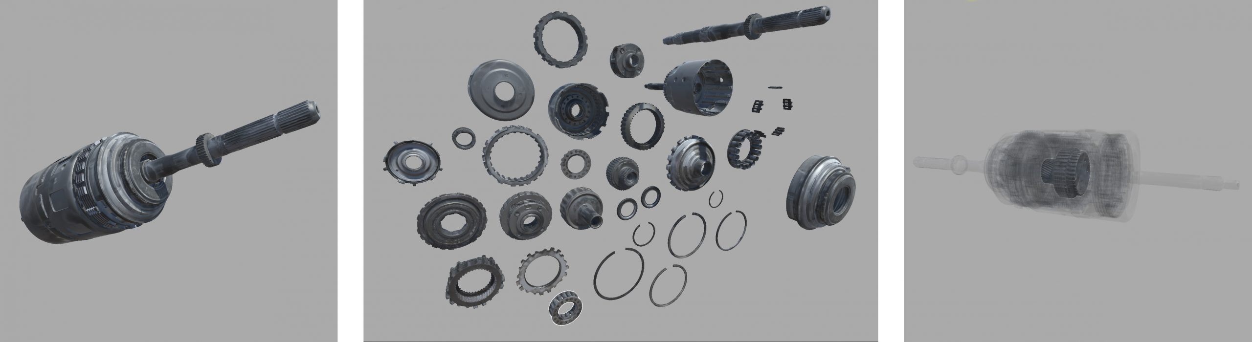 3d parts of a automotive transmission