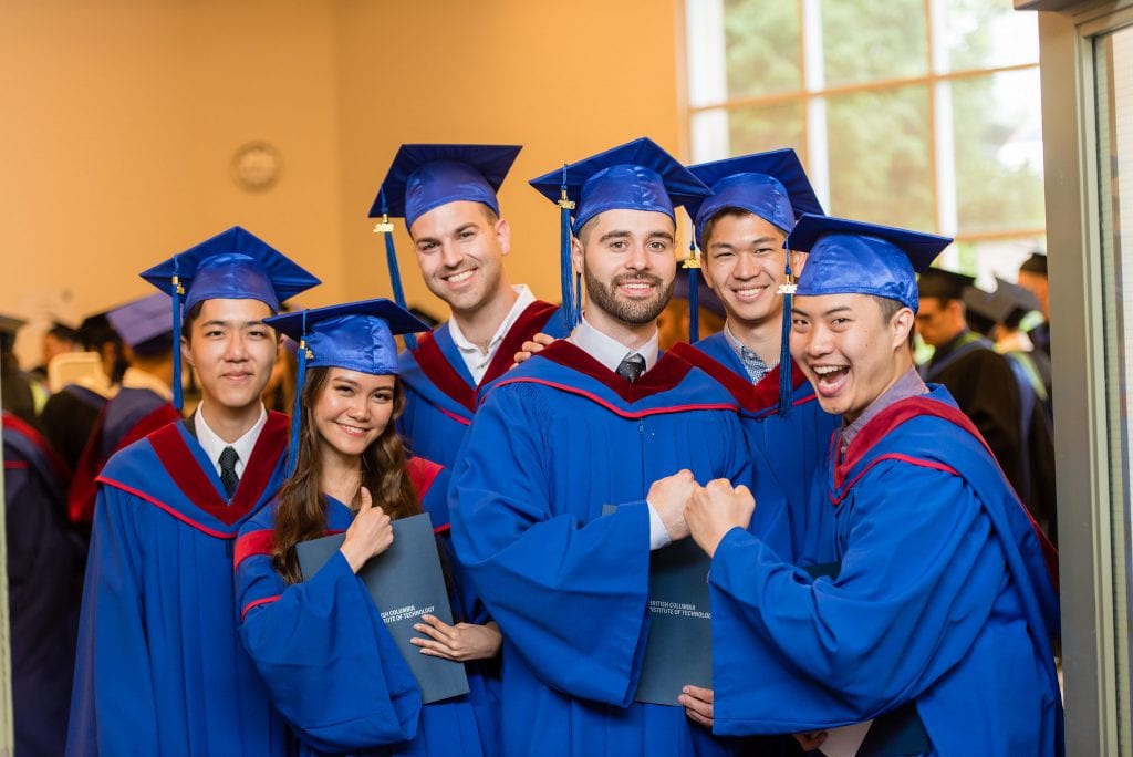 Happy BCIT graduates at their convocation ceremony