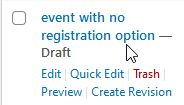 listing for event with no registration, showing no attendees link