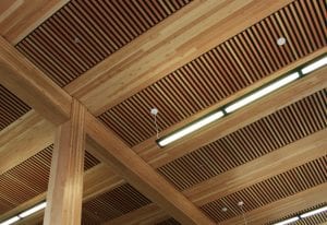 image of interior of a building constructed with mass timber elements