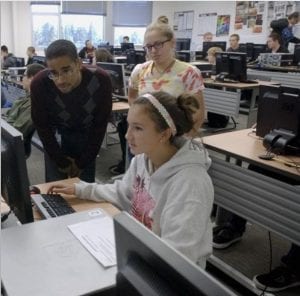 Students at work in a computer lab