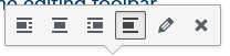 image editing popup toolbar