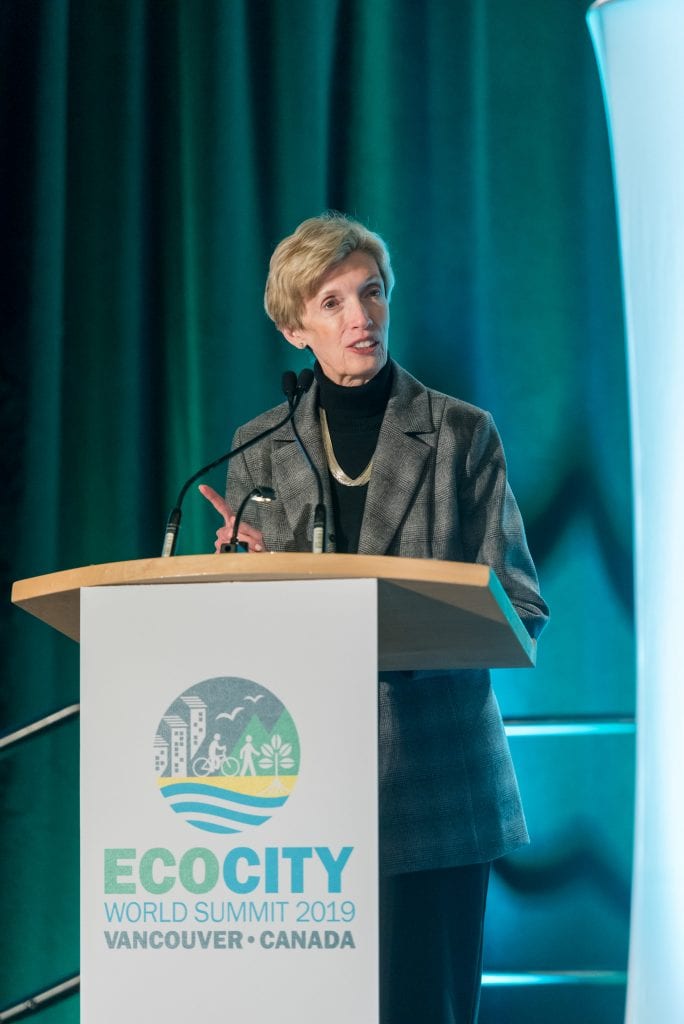 Kathy Kinloch, BCIT President, at Ecocity World Summit 2019.