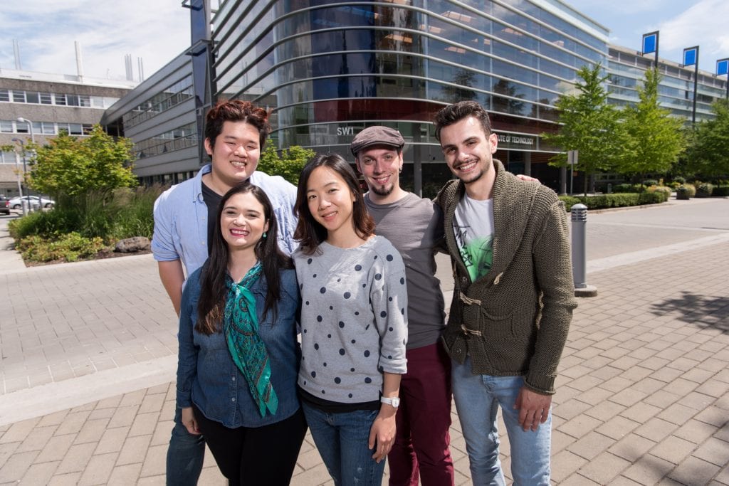 Students in front of BCIT Burnaby