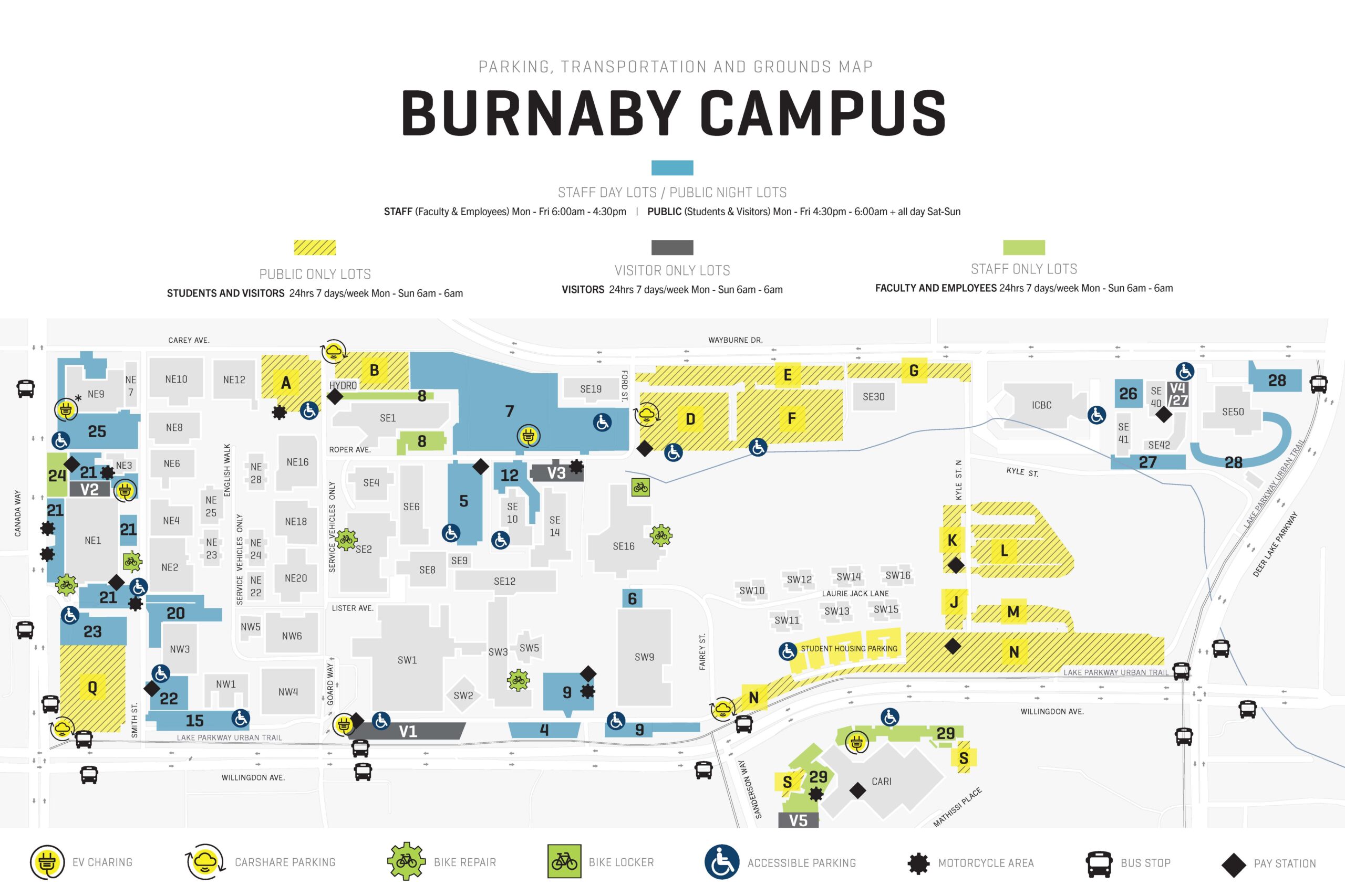 Bcit Burnaby Campus Map Campus Parking – Bcit