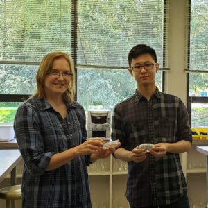 Carol Wenzel and Horton Lai in the BCIT Biotech Lab.