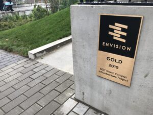 Picture of Envision award at BCIT BUrnaby campus