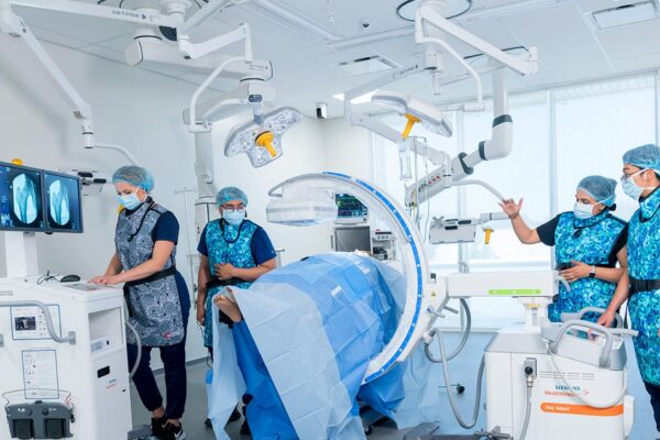 BCIT health sciences centre operating room with medical radiation technologists and diagnostic equipment