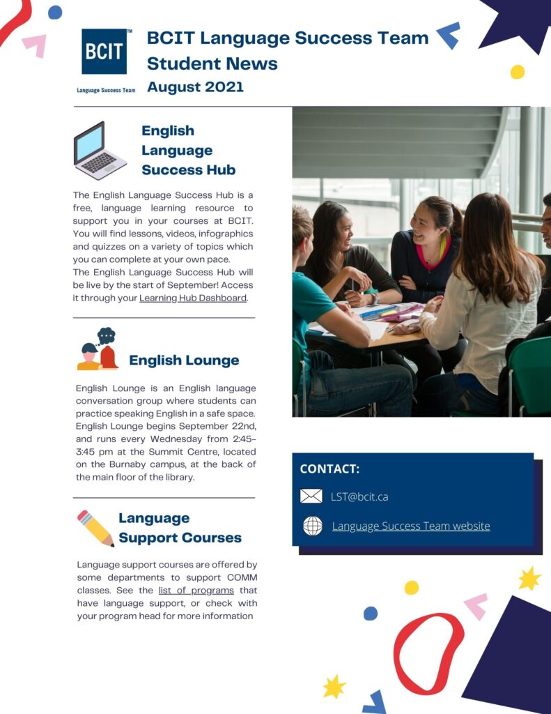 Language Success Team Student Newsletter August 2021