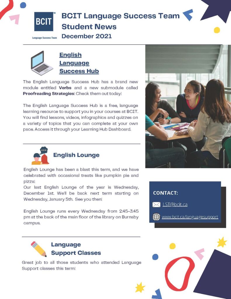 Language Success Team Student Newsletter December 2021
