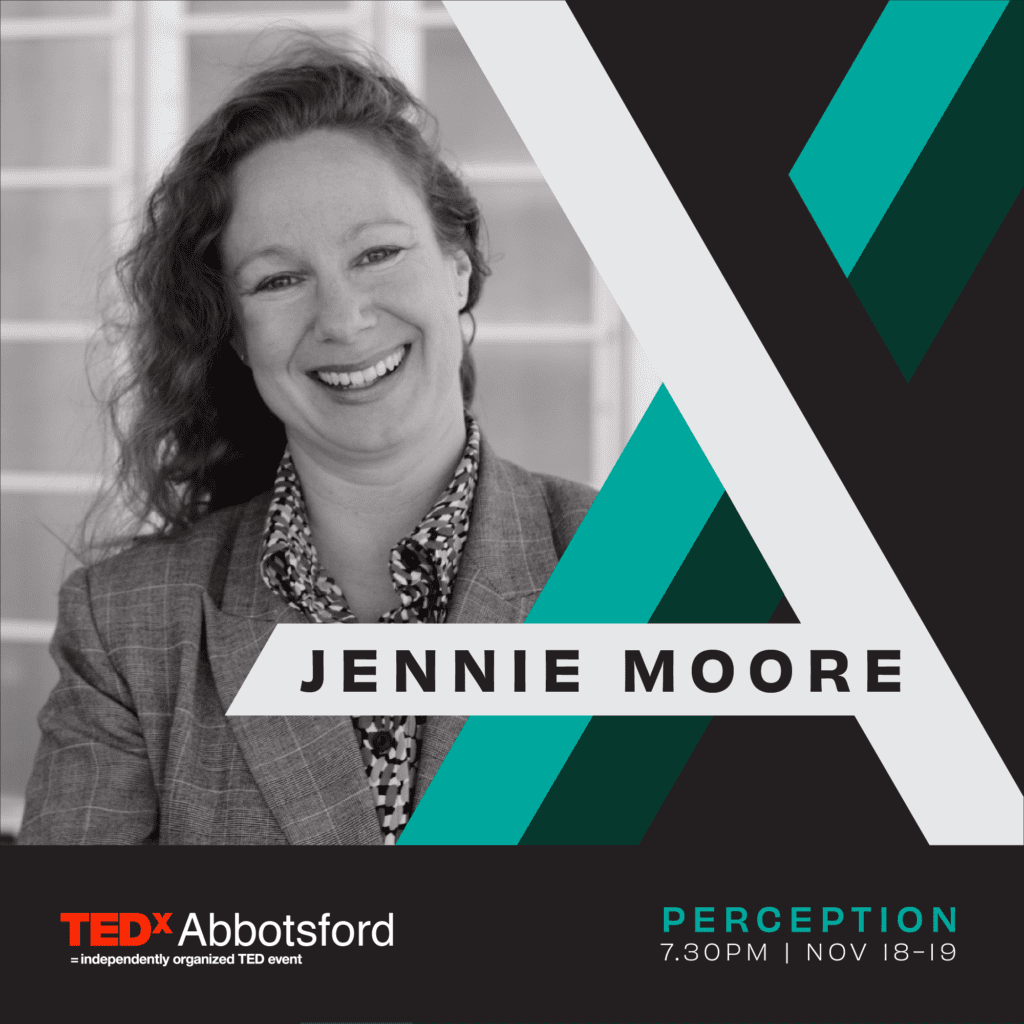 Promotional Image of Jennie Moore for TEDx Abbotsford Perception Event.