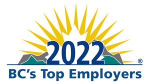 A logo of British Columbia's Top Employers in 2022