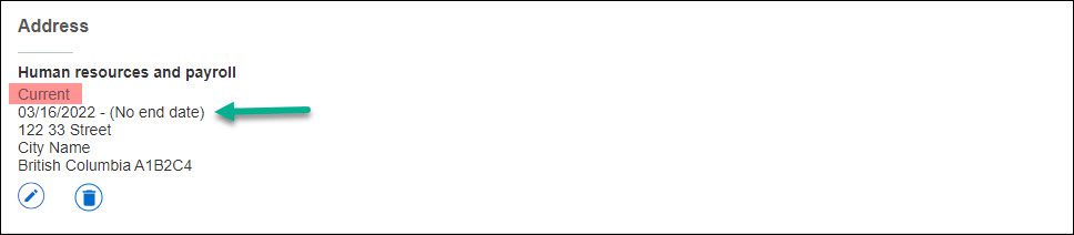 Screenshot Employee Dashboard Current Address