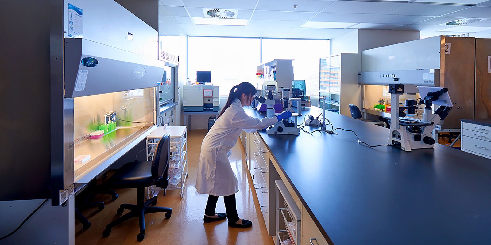 image of student in medical lab