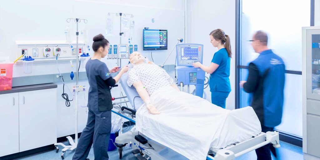 image of nursing student and instructors