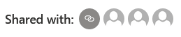 Shared with showing four icons, one with a link symbol and three with human sillhouettes