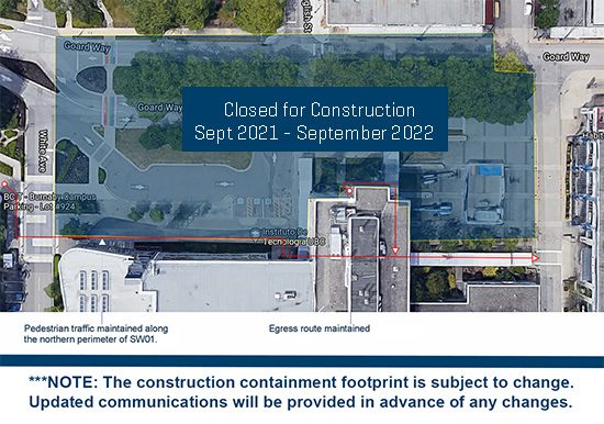 Student Plaza Closure Area