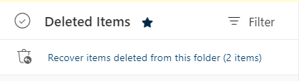 link to recover items deleted from this folder