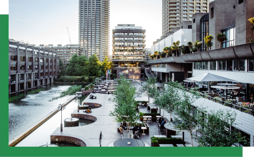 The Barbican Centre in London England where the 2023 Ecocity World Summit will be held.