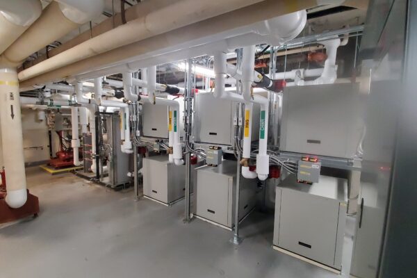 Wide image of the heat recovery system at Downtown Campus