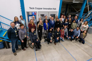 Group photo at the BCIT Centre for Applied Research announcing the opening of Teck Copper Innovation Hub.