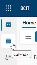 Calendar icon below the Email icon 