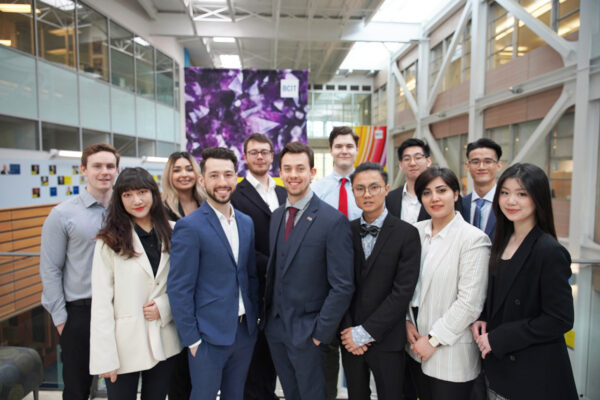 An image of 10 BCIT students wearing professional attire.