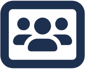 stylized icon representing users