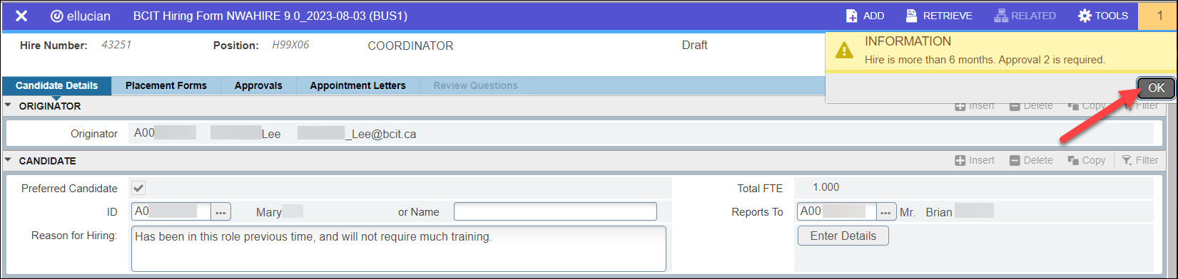 Screenshot Banner NWAHIRE Preferred Candidate More than 6 months message